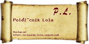 Polácsik Lola névjegykártya